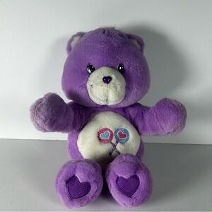 Care Bears Share Bear Plush Stuffed Animal 12" Purple Lollipops Clapping Hands